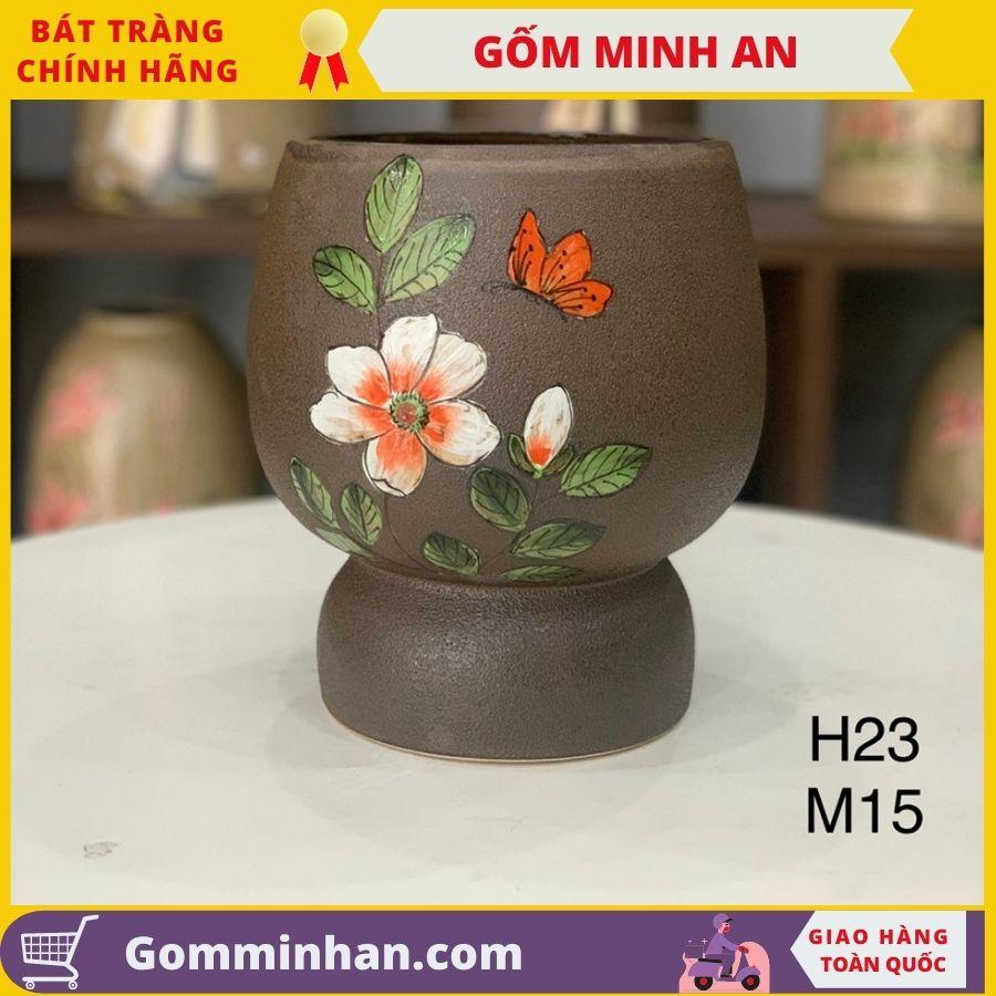 Bình Hoa Lọ Hoa Men Mộc Dáng Ly Béo- Gốm Sứ Bát Tràng- Gốm Minh An- Lọ Hoa Đẹp