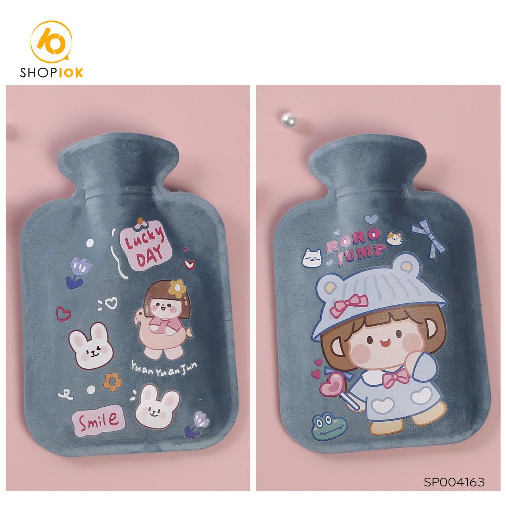 Túi chườm nóng nhung mềm giảm đau bụng kinh, túi chườm giữ ấm, hạ sốt 350ml SHOP10K- SP004163