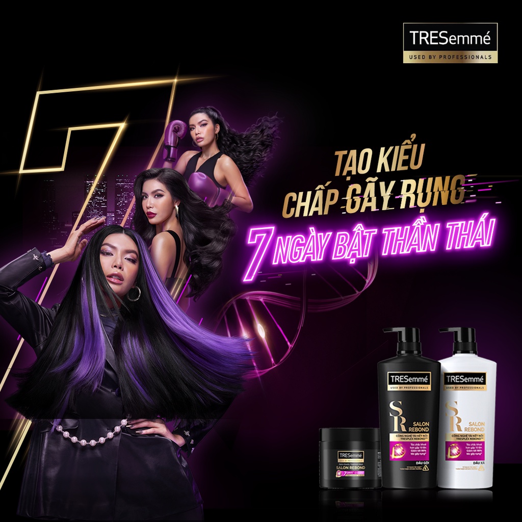 Combo Kem Ủ Tresemmé Keratin Smooth & Salon Rebond với Công Nghệ Phối Hợp Keraplex Tóc Suôn Mượt Chuẩn Salon 180ml x 2