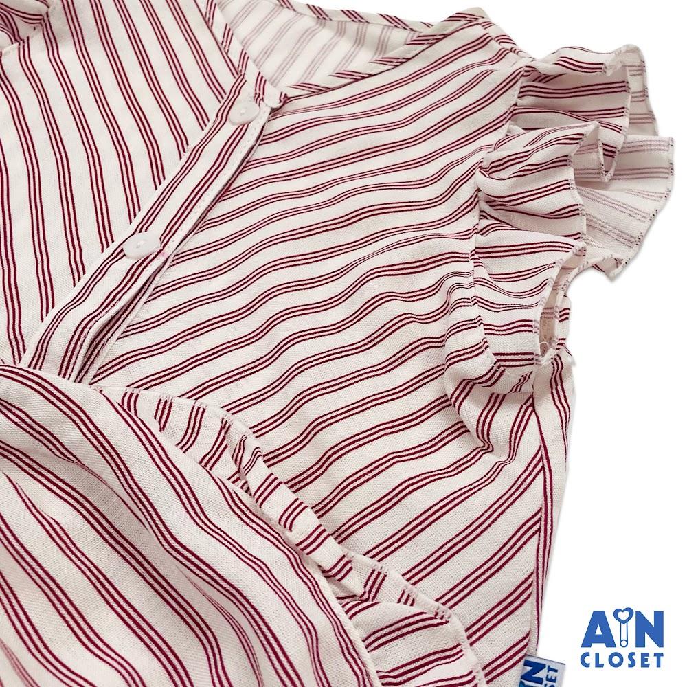 Bộ quần áo ngắn bé gái họa tiết Kẻ Đỏ cotton - AICDBGPZCULS - AIN Closet