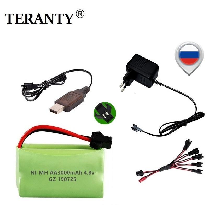 Pin NiMH 4.8v 3000mAh Pin sạc 4.8v Bộ pin Ni-MH AA Bộ sạc 4.8v cho đồ chơi Rc Ô tô Thuyền Xe tăng Robot một phần Màu sắc: Xanh lục