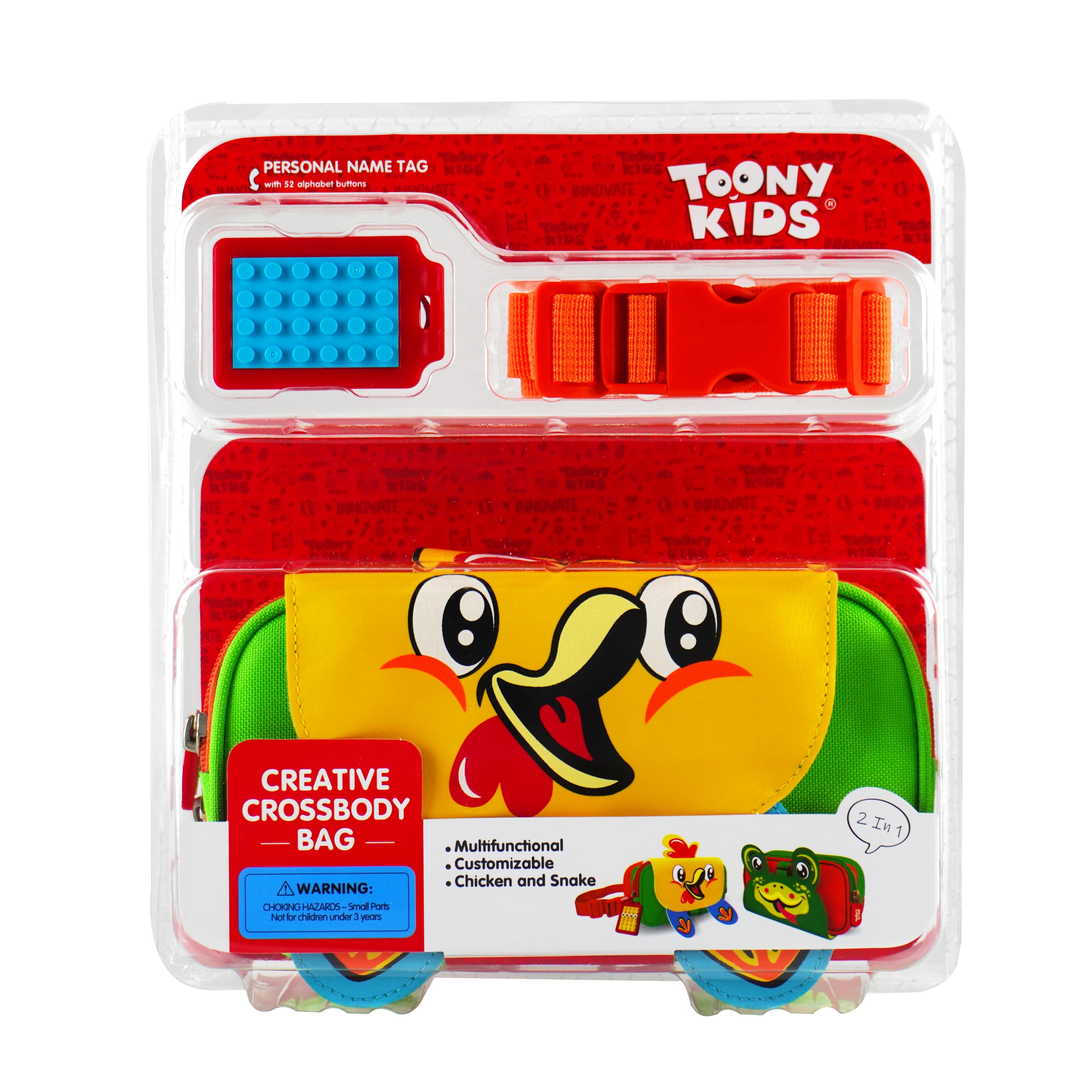 Túi Đeo Sáng Tạo TOONYKIDS Cá Nhân Hóa Gà Rắn TN00523-004 [Tặng Kèm Sticker