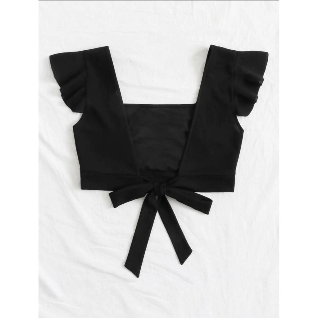 Áo croptop cánh tiên lưng trần