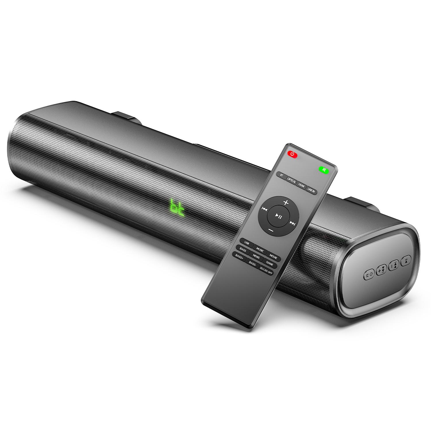 Ultimea 50W TV Sound Bar có dây Bluetooth Home Bulid-In DSP 3D Stereo bao quanh Mini Soundbar cho PC Game TV Bluetooth loa Color: Tapio I Woofer Size/Full-Range Size: UK Plug