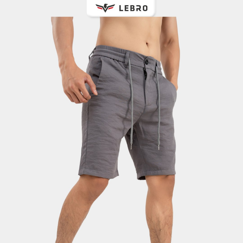 Quần đũi short nam, quần đùi đũi nam, quần sooc đũi nam chất liệu Linen cao cấp chất liệu thoáng mát LEBRO QSD23-01
