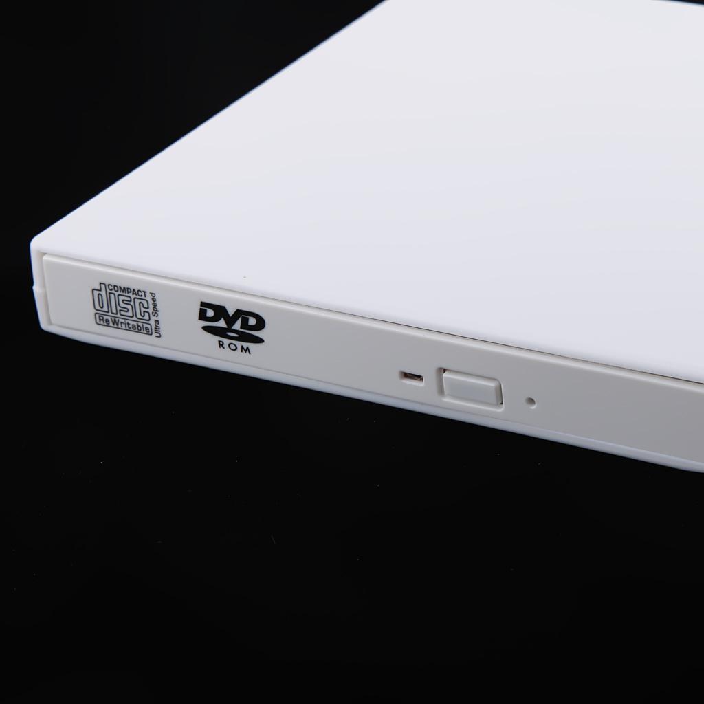 External USB2.0 CD/DVD RW   Player Writer Burner for Netbook White