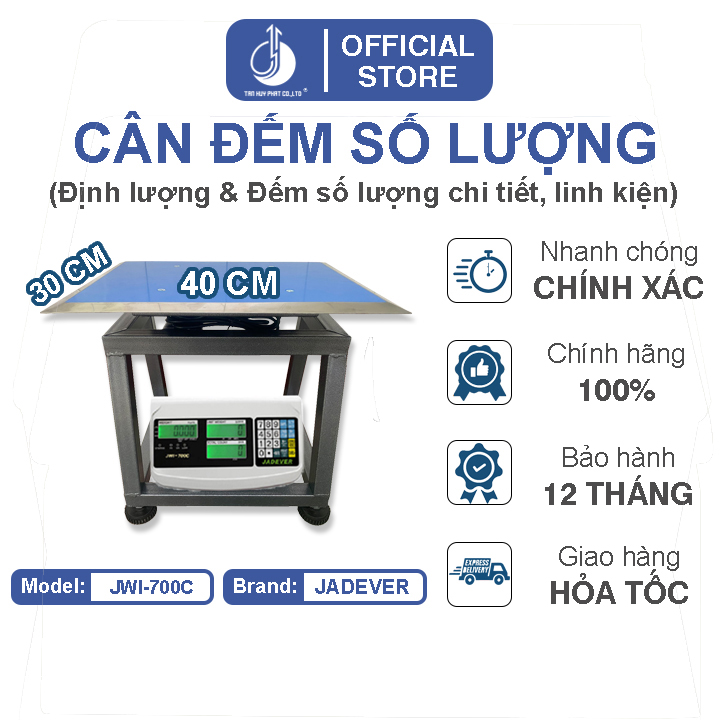 Cân Đếm Số Lượng JWI-700C - Mặt Bàn Cân 300x400MM