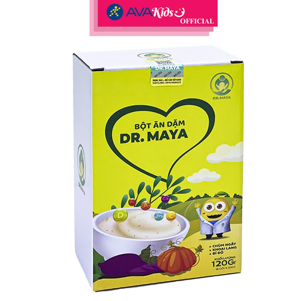 Bột ăn dặm Dr.Maya chùm ngây, khoai lang, bí đỏ hộp 120g (từ 5 tháng) - Hàng Chính Hãng