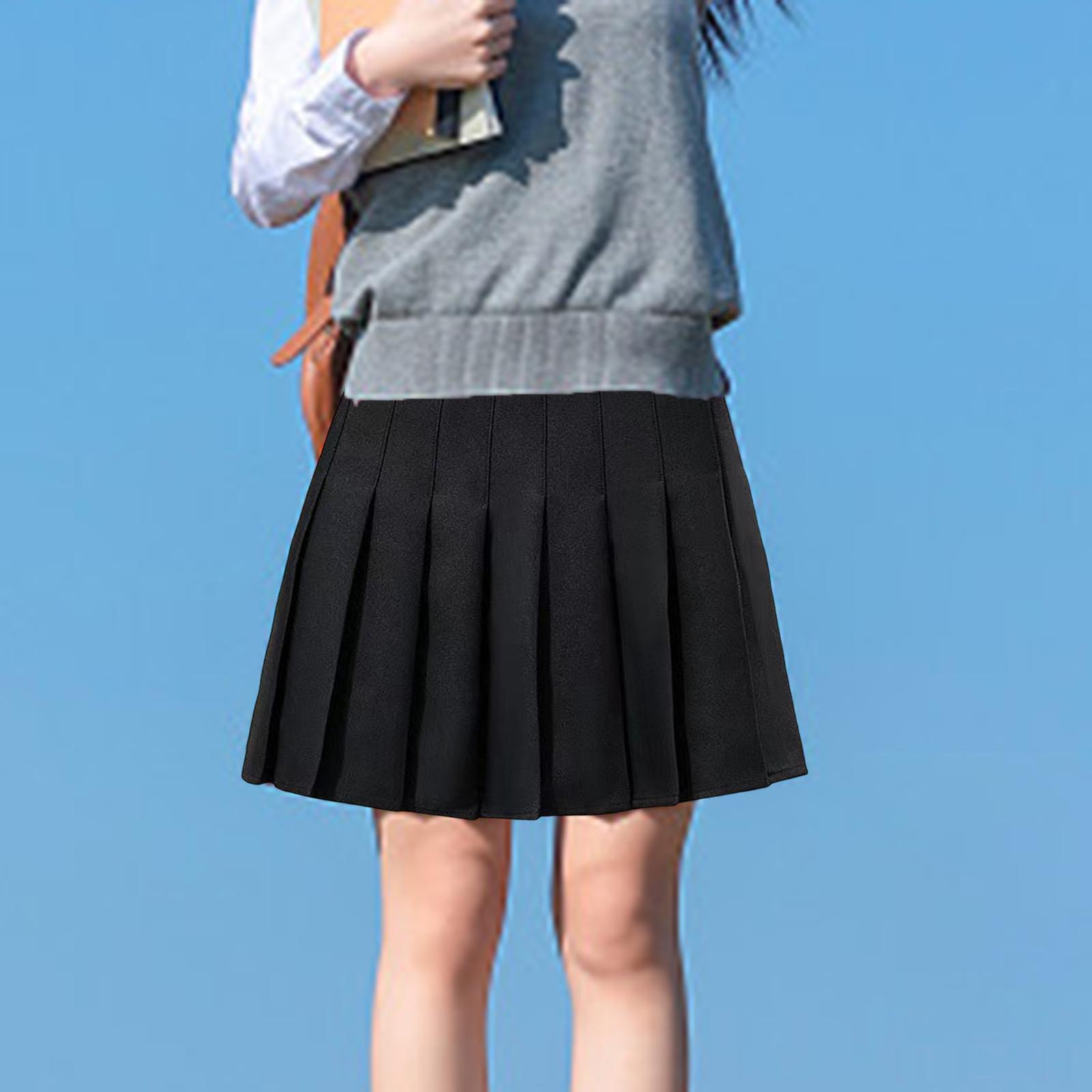Women's Pleated Skirt, High Waisted A Line Skirt with Shorts, School Uniform Skirts, Comfortable Casual Mini Skirt Tennis Skirts for Golf