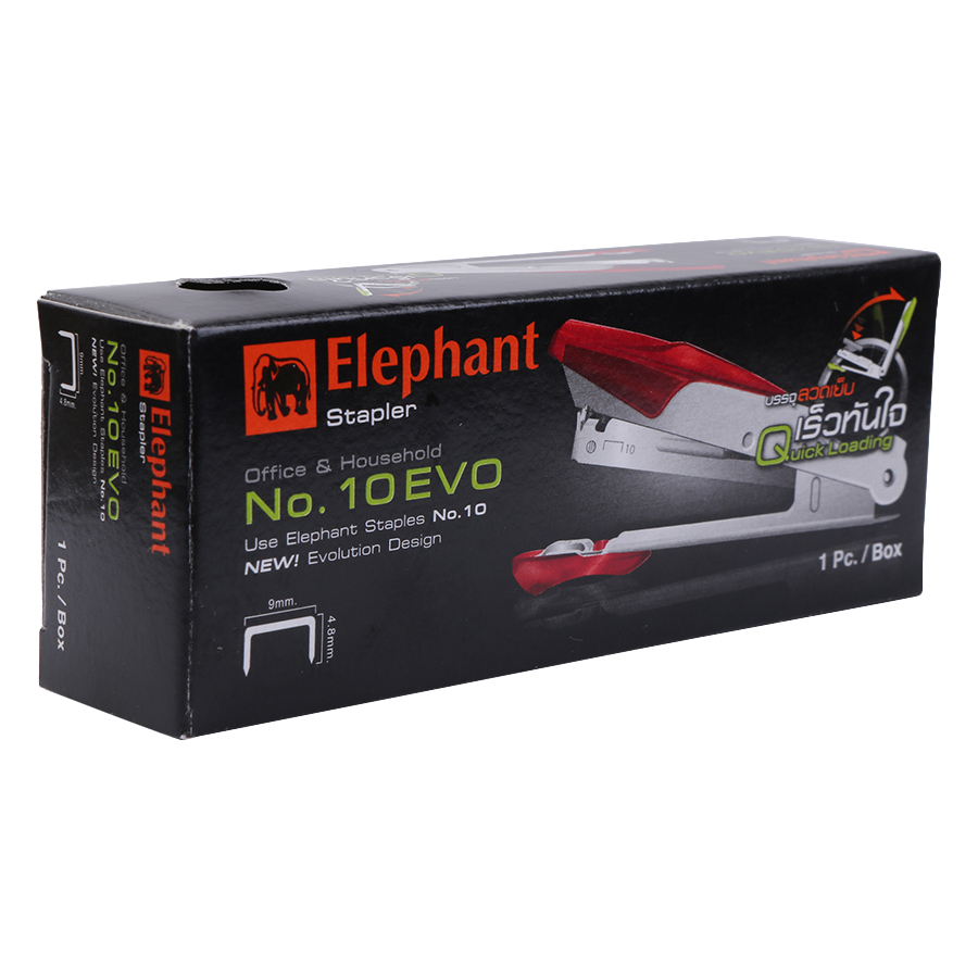 Kim Bấm Số 10 Vỏ Sắt Elephant No.10 Evo - Màu Ngẫu Nhiên