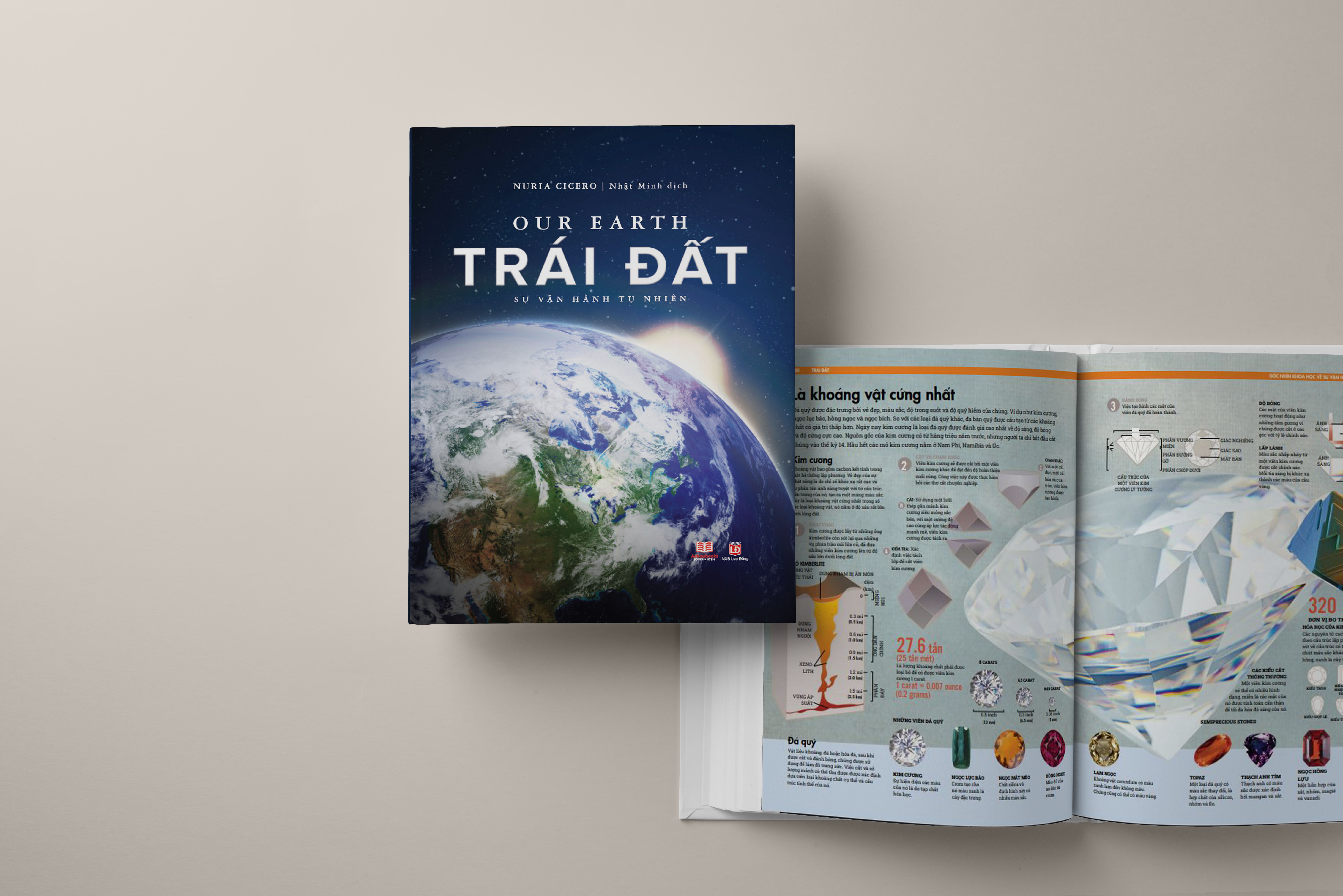 Sách Trái Đất - Sự Vận Hành Tự Nhiên - Vẻ Đẹp Của Trái Đất, Các Sự Biến Đổi Và Lịch Sử Hình Thành Của Trái Đất - Á Châu Books, Bìa Cứng, In Màu
