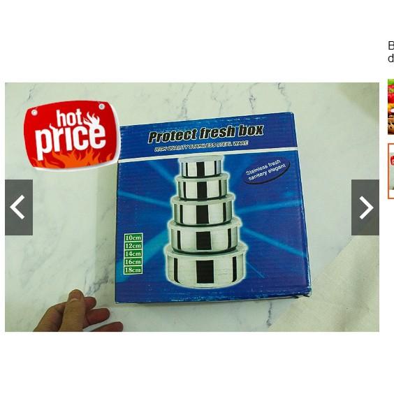 BỘ 5 BÁT INOX CÓ NẮP ĐẬY SIÊU TIỆN