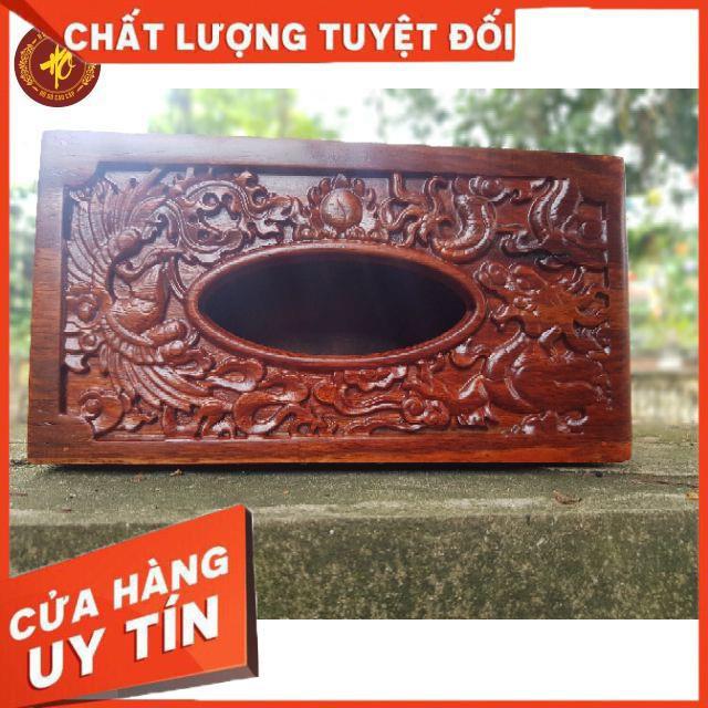 Hộp đựng giấy ăn RỒNG PHƯỢNG GỖ HƯƠNG cao cấp