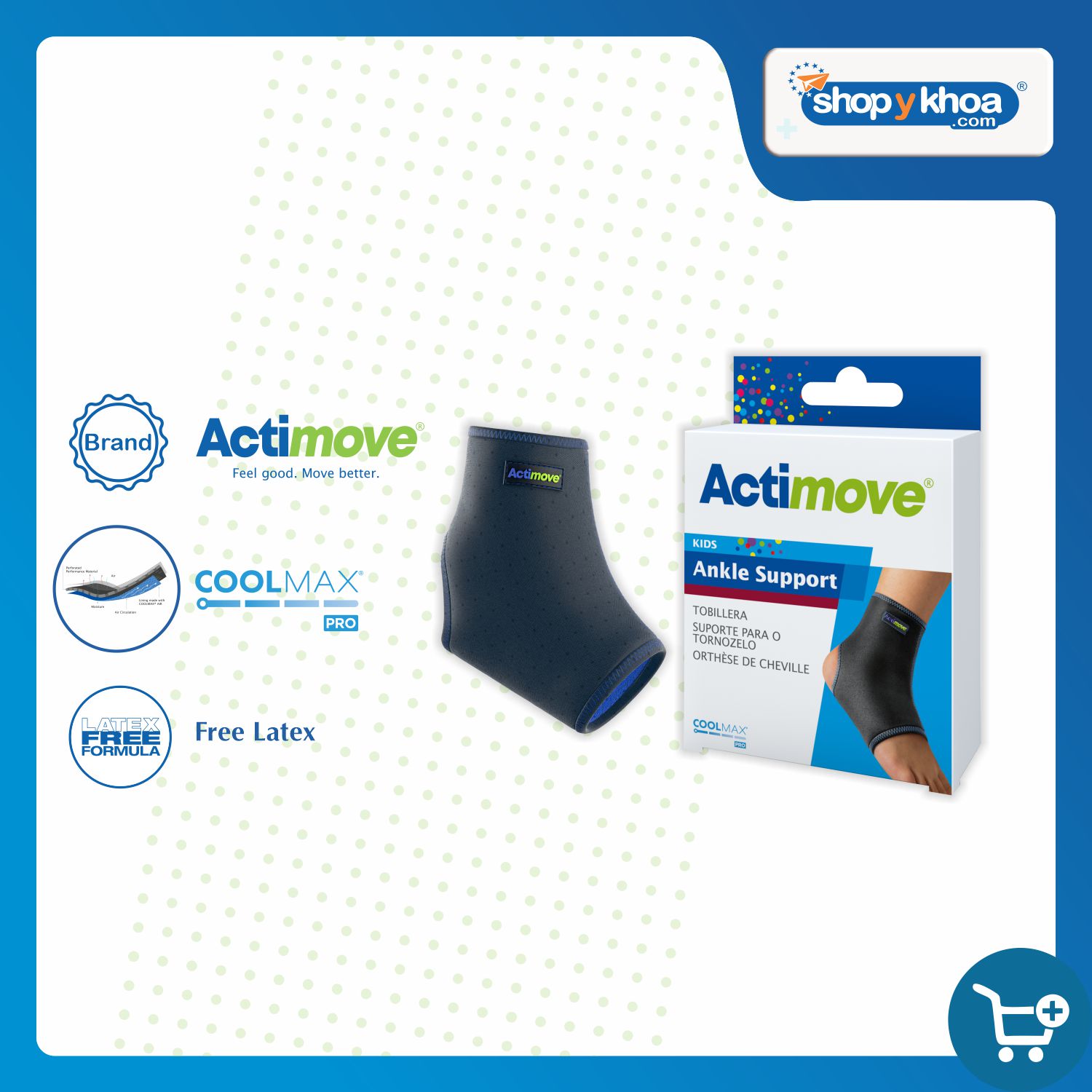 Bó cổ chân hở gót 75606-KID dành cho trẻ em từ 6-15 tuổi Actimove Ankle Support