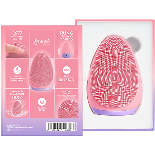 Máy rửa mặt Emmié by HappySkin Premium Facial Cleansing Brush - Hàng chính hãng - Baby Pink