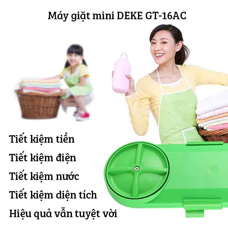 [Nhập CECAMP30KD5 giảm 30K] Máy giặt mini tại xô DEKE GT-16AC tiết kiệm điện cho sinh viên và em bé có hẹn giờ và đảo chiều