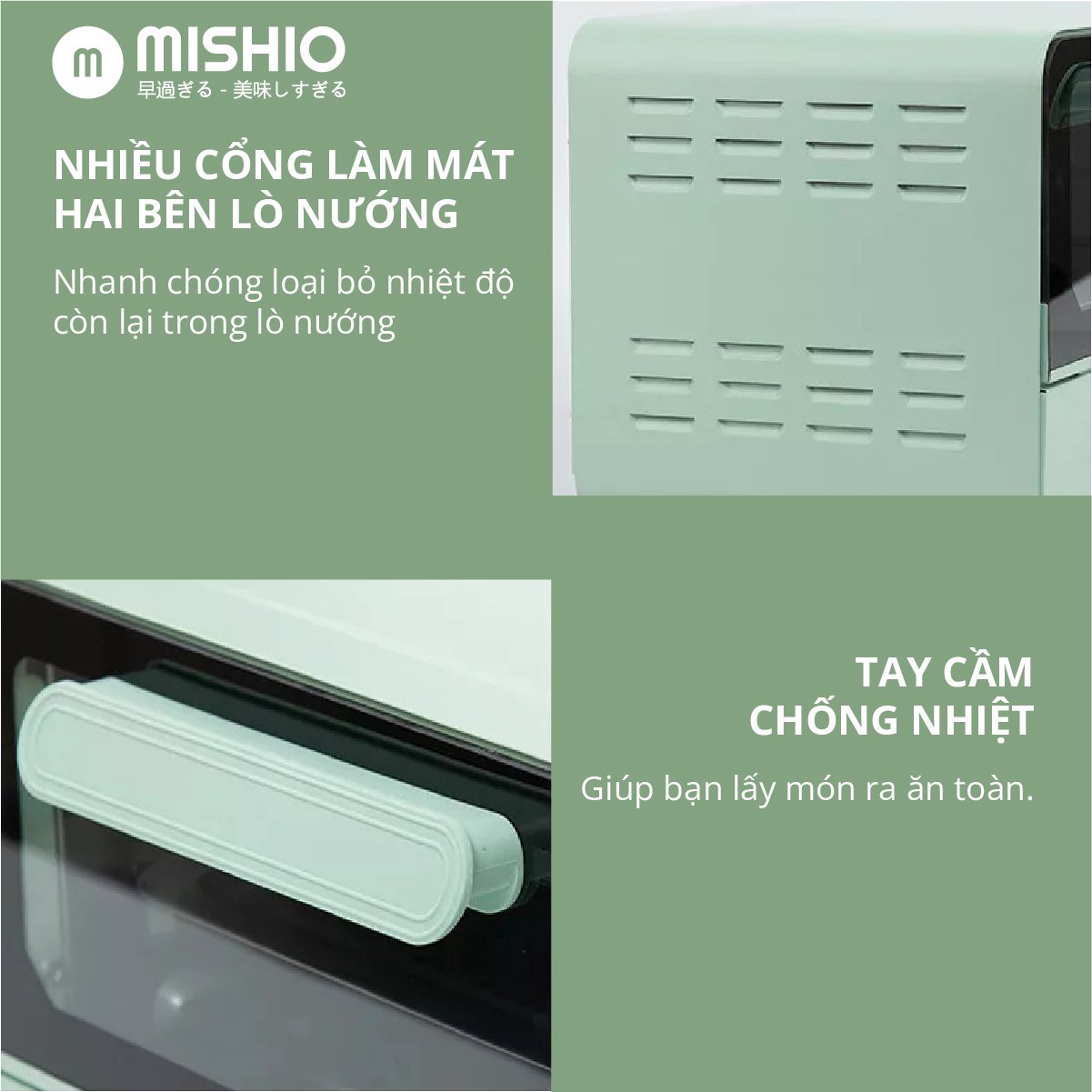 Lò nướng 12L Mishio MK342 dải nhiệt 60-230 độ