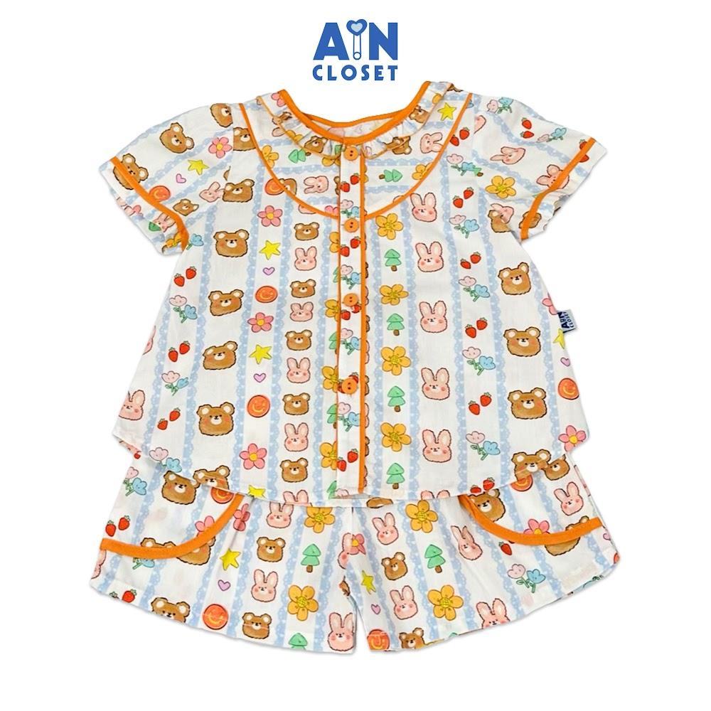 Bộ quần áo Ngắn bé họa tiết Thông Cam cotton - AICDBGGPSEPF - AIN Closet