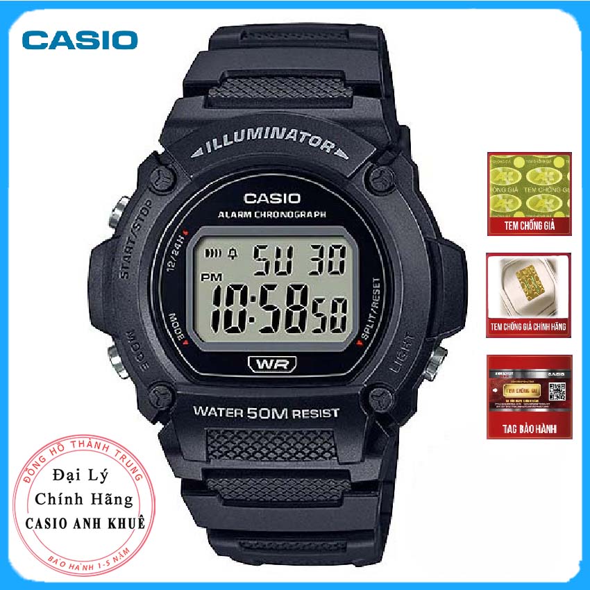 Đồng Hồ Đeo Tay Casio Nam W-219H-1AVDF Chính Hãng