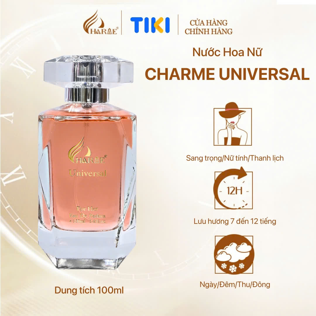 Nước Hoa Nữ Charme Universal 100Ml Lưu Hương Lâu Phong Cách Sang Trọng Nữ Tính Thanh Lịch Chính Hãng