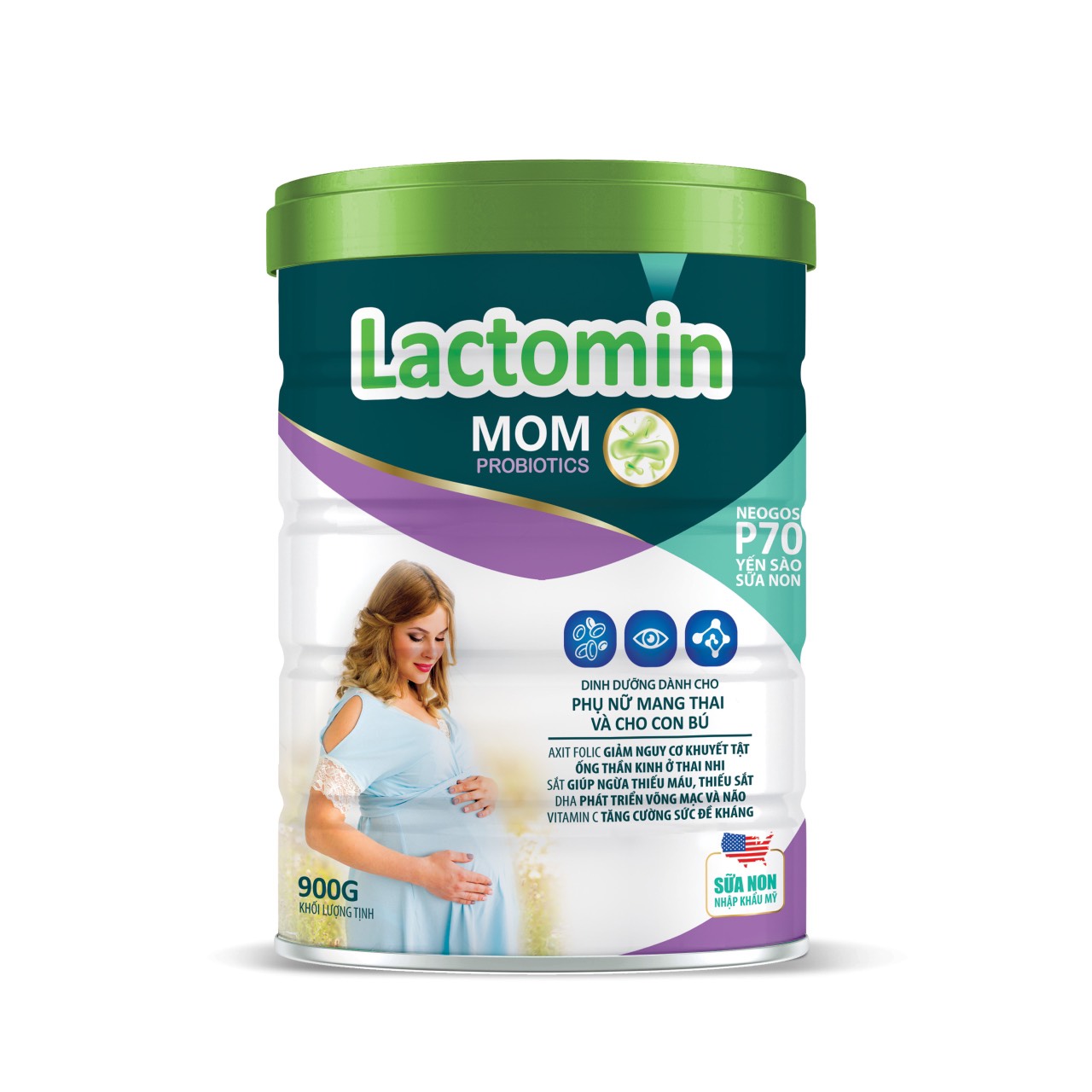 Sữa mát Lactomin Mom 900g- Hấp thụ, Tiêu hóa, dễ uống