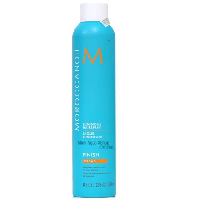 Gôm xịt giữ nếp linh hoạt Moroccanoil Finish Strong 330ML/480ML + Kèm gội xã gói Karseell Mini 15ml*2