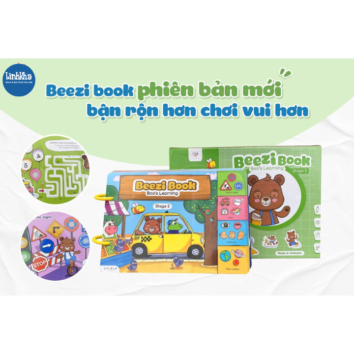 Học Liệu Bóc Dán Montessori Song Ngữ Anh Việt Beezi Book - Một Ngày Của Gấu Boo - Hiệu Lalala Baby