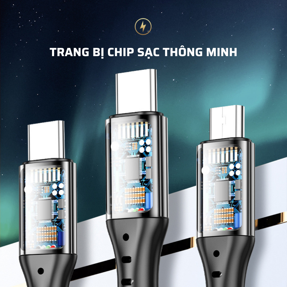 Cáp Sạc Nhanh 5A 66W 3 Trong 1 Chiều Dài 1,2m Dây Bọc Dù Siêu Bền Chống Đứt Gãy - Hàng Chính Hãng Tamayoko