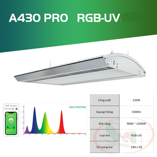 Đèn led Week ARK A430 Pro series chip led rgb uv cao cấp bể cá tép thủy sinh