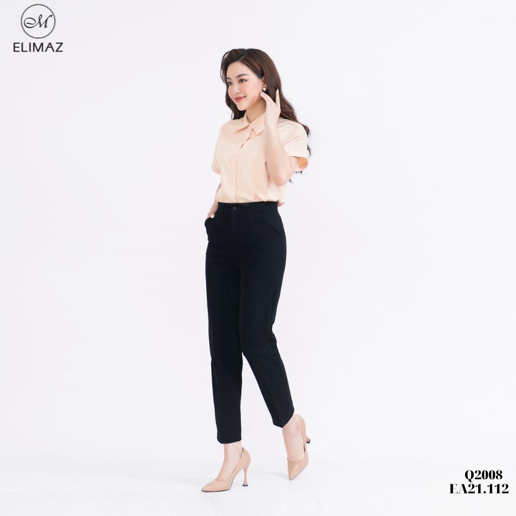 Áo sơ mi nữ công sở Elimaz cánh rơi gấp gấu EA21.112