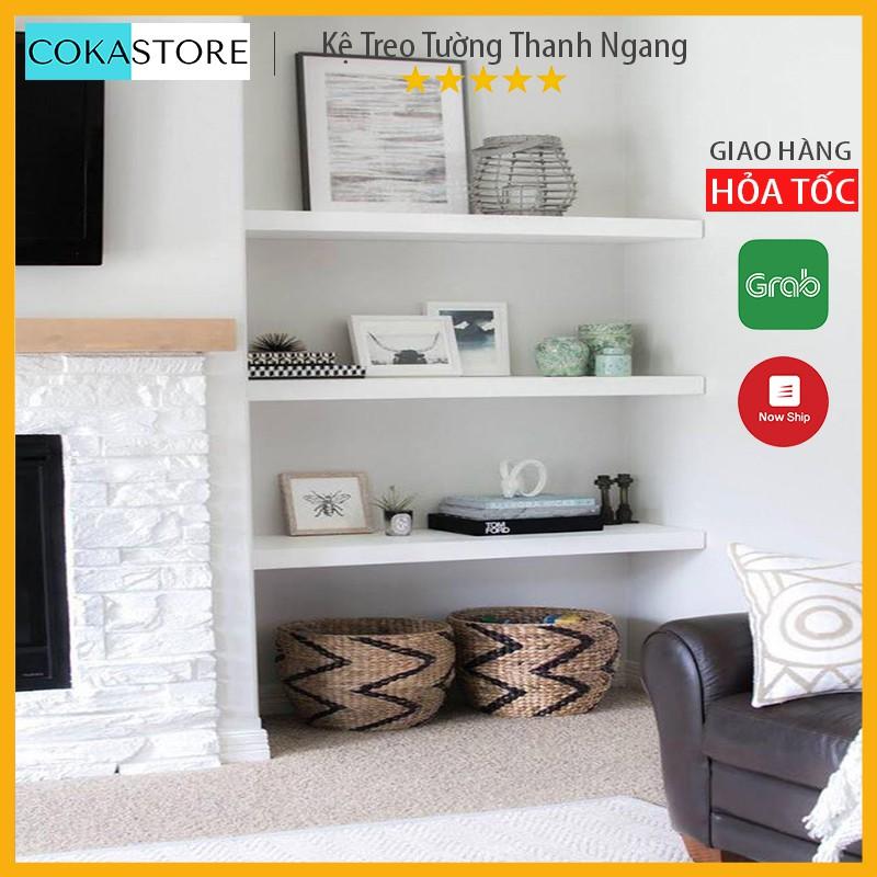 ComBo 02 Kệ Gỗ Treo Tường Thanh Ngang 80x20x2.5cm , Kết Cấu Giấu Chân Chắc Chắn + Kèm Phụ Kiện