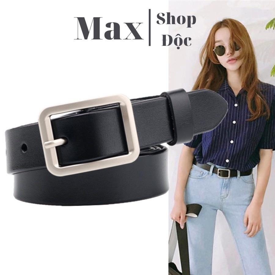 Dây Nịt Thắt Lưng Nam Nữ Kiểu Hàn Quốc 2.3cm Chữ Nhật Lỗ Maxshopdoc Thắt Lưng Bản Nhỏ Sơn Tùng 2.3cm Đục Lỗ May Viền