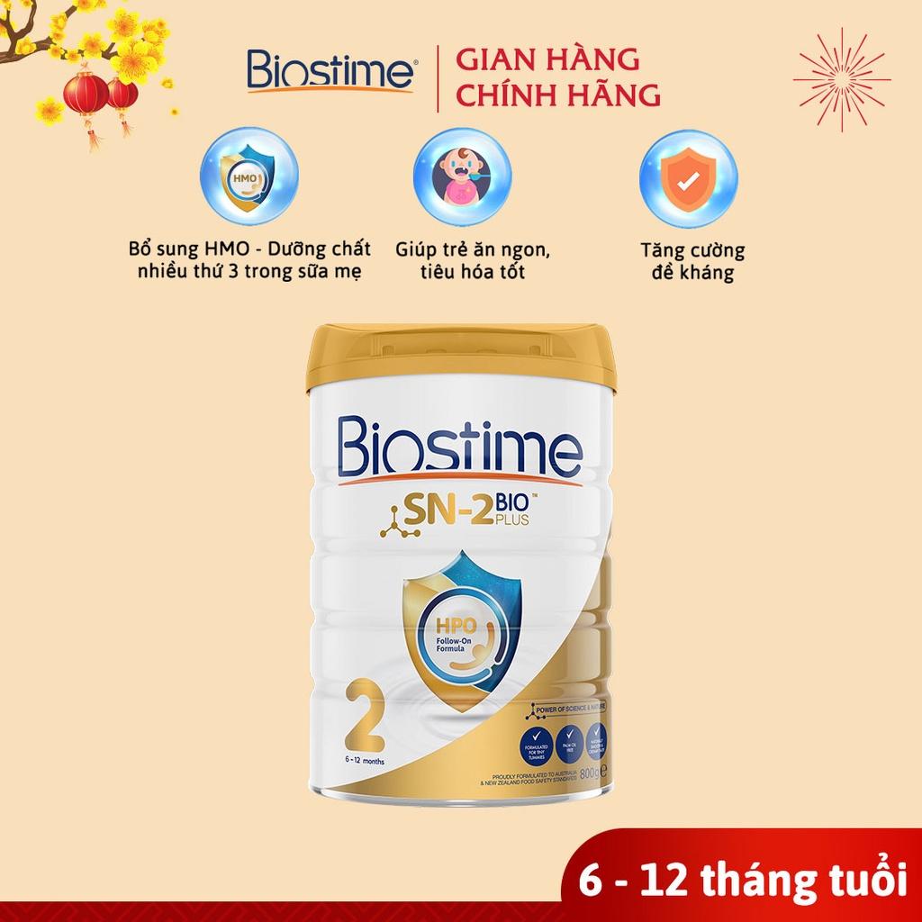 Sữa Bò Biostime SN2 Bio Plus HPO số 2, cải thiện tiêu hóa tăng cường hấp thu cho bé 800g