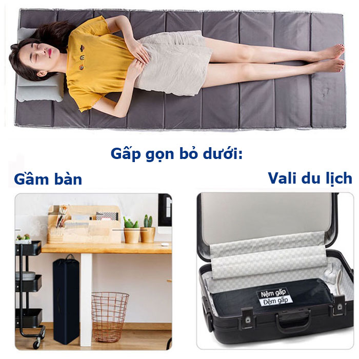 Nệm Gấp Văn Phòng - Đệm Ngủ Cá Nhân Gấp Gọn 1 Người Nằm