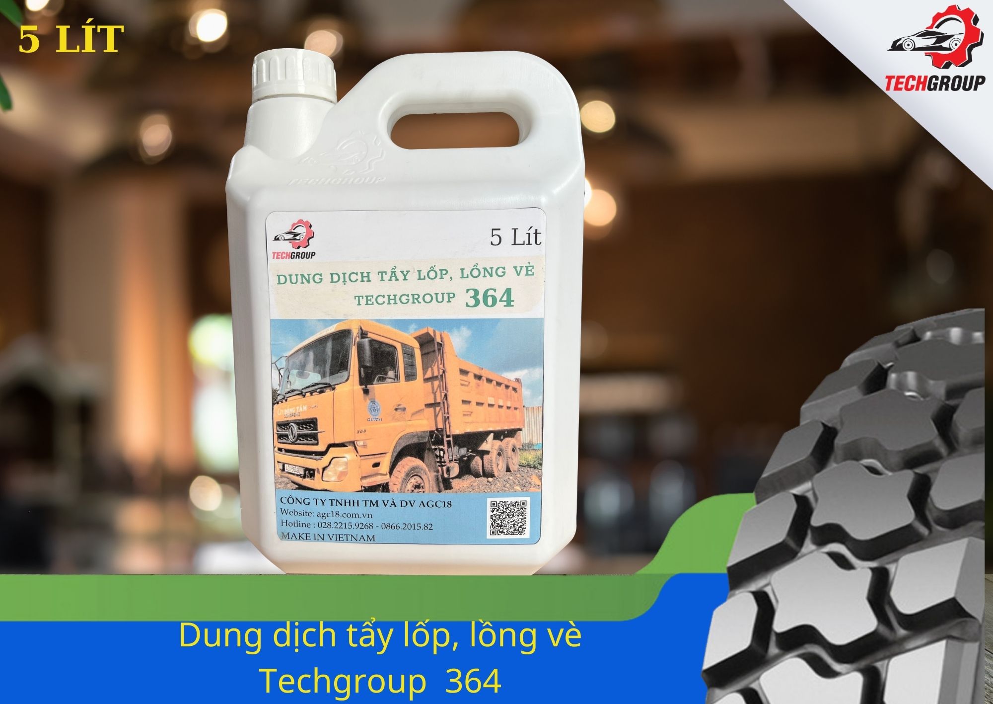 Dung dịch tẩy lốp, lồng vè chuyên dụng Techgroup 364 (giá đã giảm 10%)