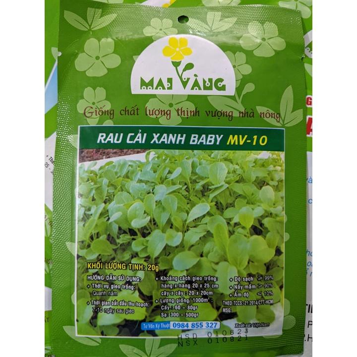 Hạt giống cải bẹ xanh mỡ 20g và cải bẹ xanh baby