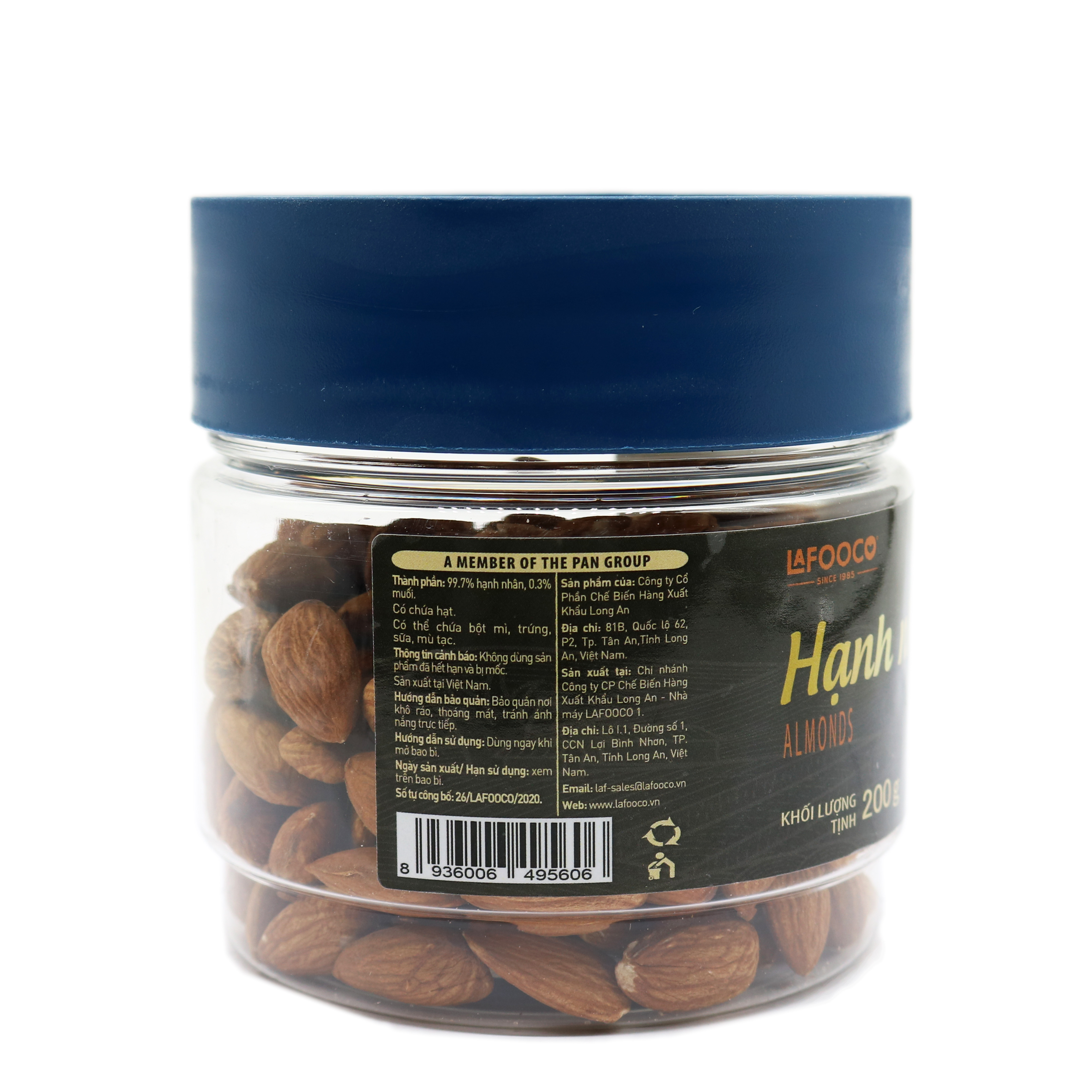 Hạt Hạnh Nhân Mỹ Sấy Muối hủ 200g LAFOOCO Salted Almond