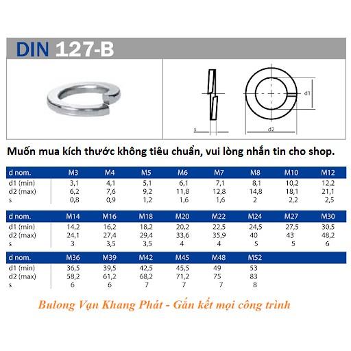 Bộ 10 Long đen/ đệm thép các kích thước.M1.6 M2 M2.5 M3 M4 M6 M8 M10 M12 M14