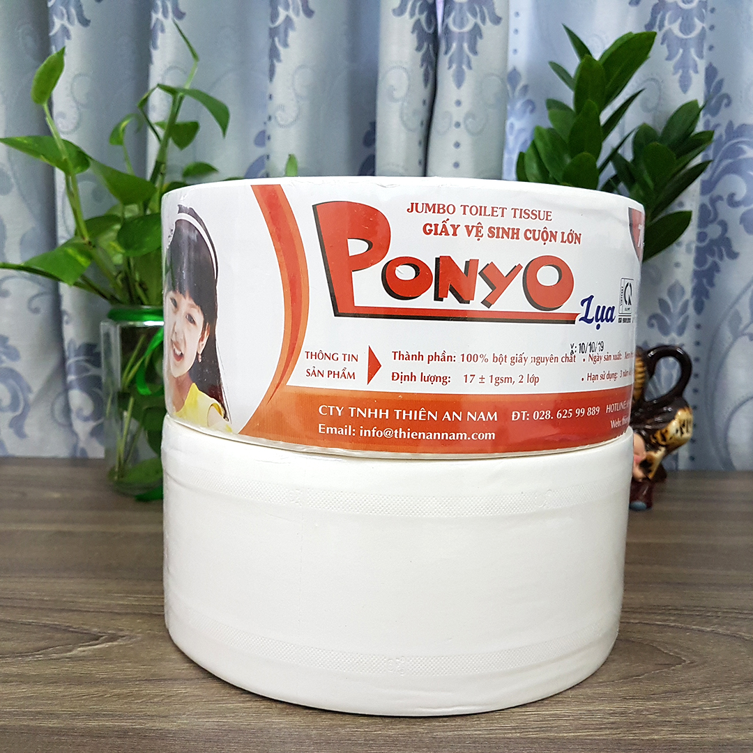 Combo 6 cuộn giấy vệ sinh cuộn lớn PONYO 700g - LỤA