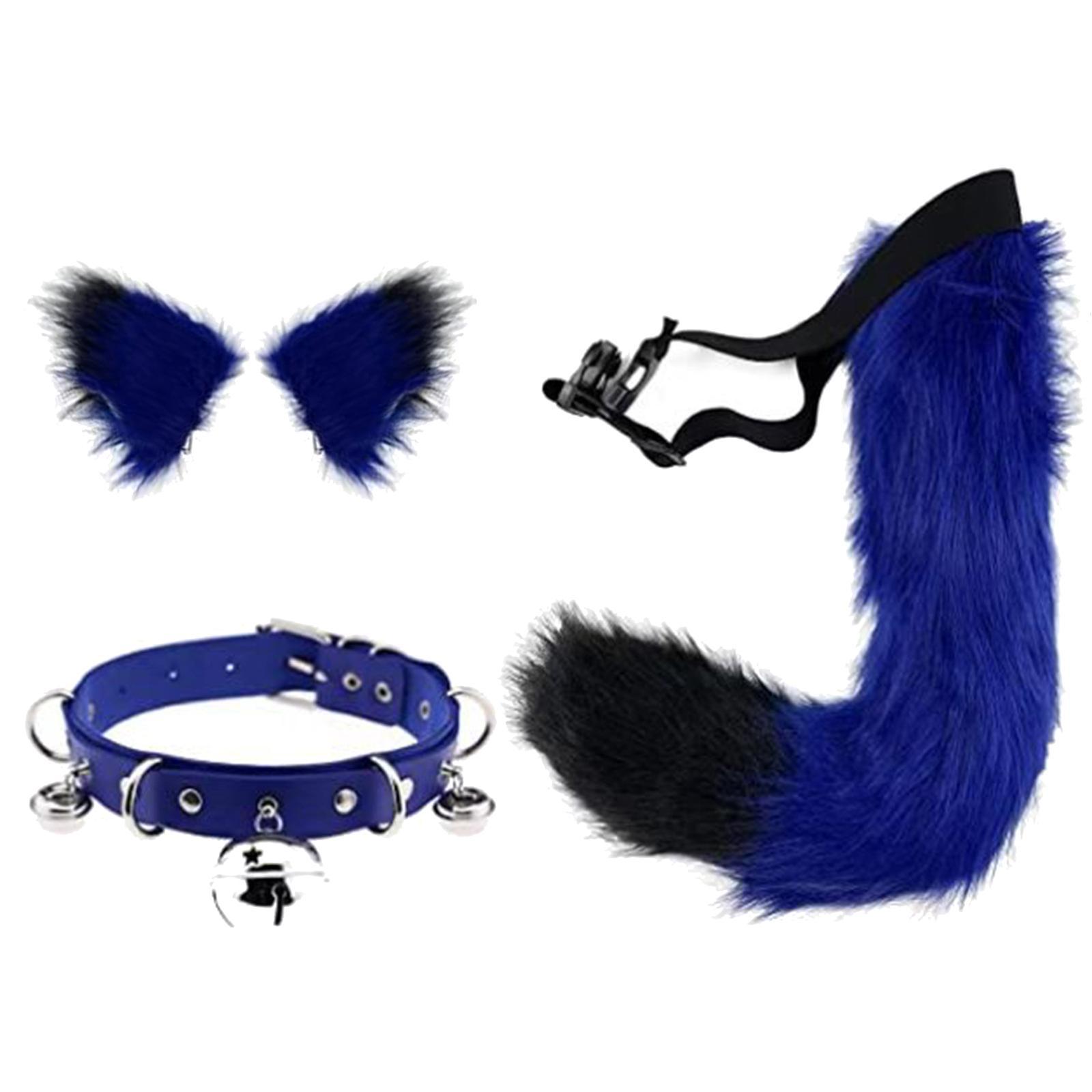 Faux  Ears and Tail Set Cosplay Costume Headpiece Plush for Stage Shows