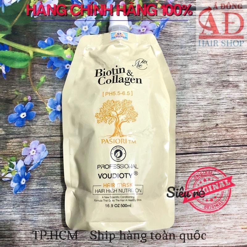 [+Tặng mũ trùm] DẦU HẤP Ủ PHỤC HỒI TÁI SINH TÓC BIOTIN COLLAGEN VOUDIOTY PASIORI 500ML CHÍNH HÃNG