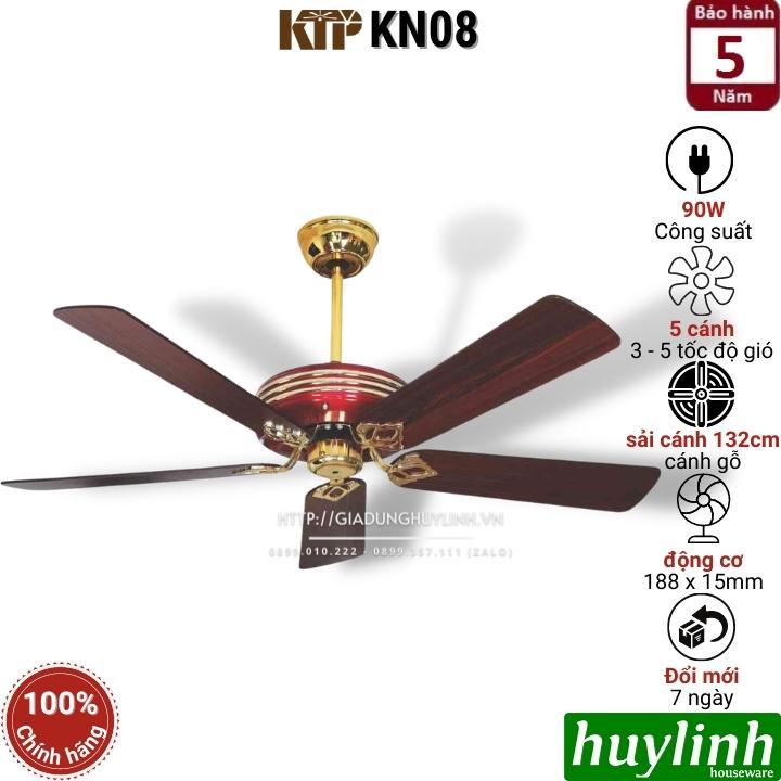 Quạt trần cánh gỗ Kim Thuận Phong KTP KN08 - Hàng chính hãng