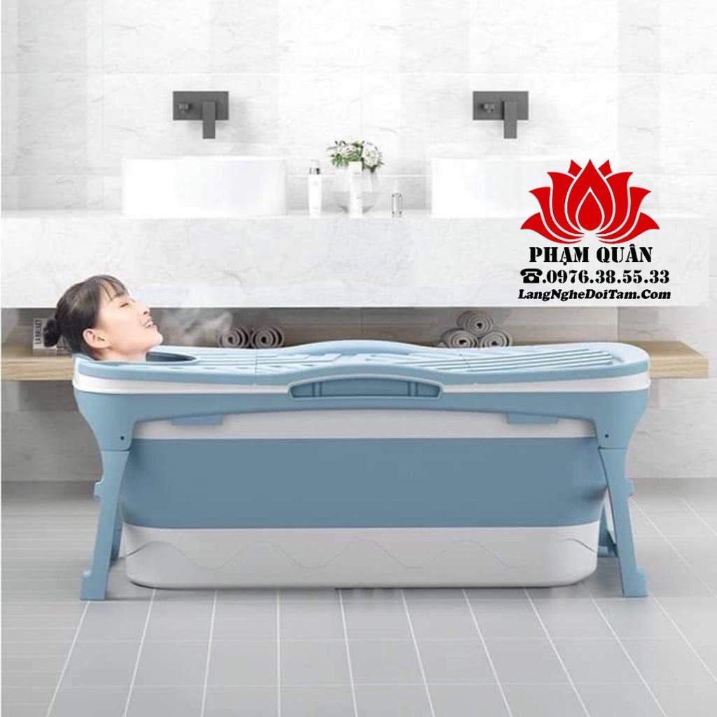 bồn tắm gấp gọn, bồn tắm người lớn chất liệu nhựa PP, silicon dài 128cm