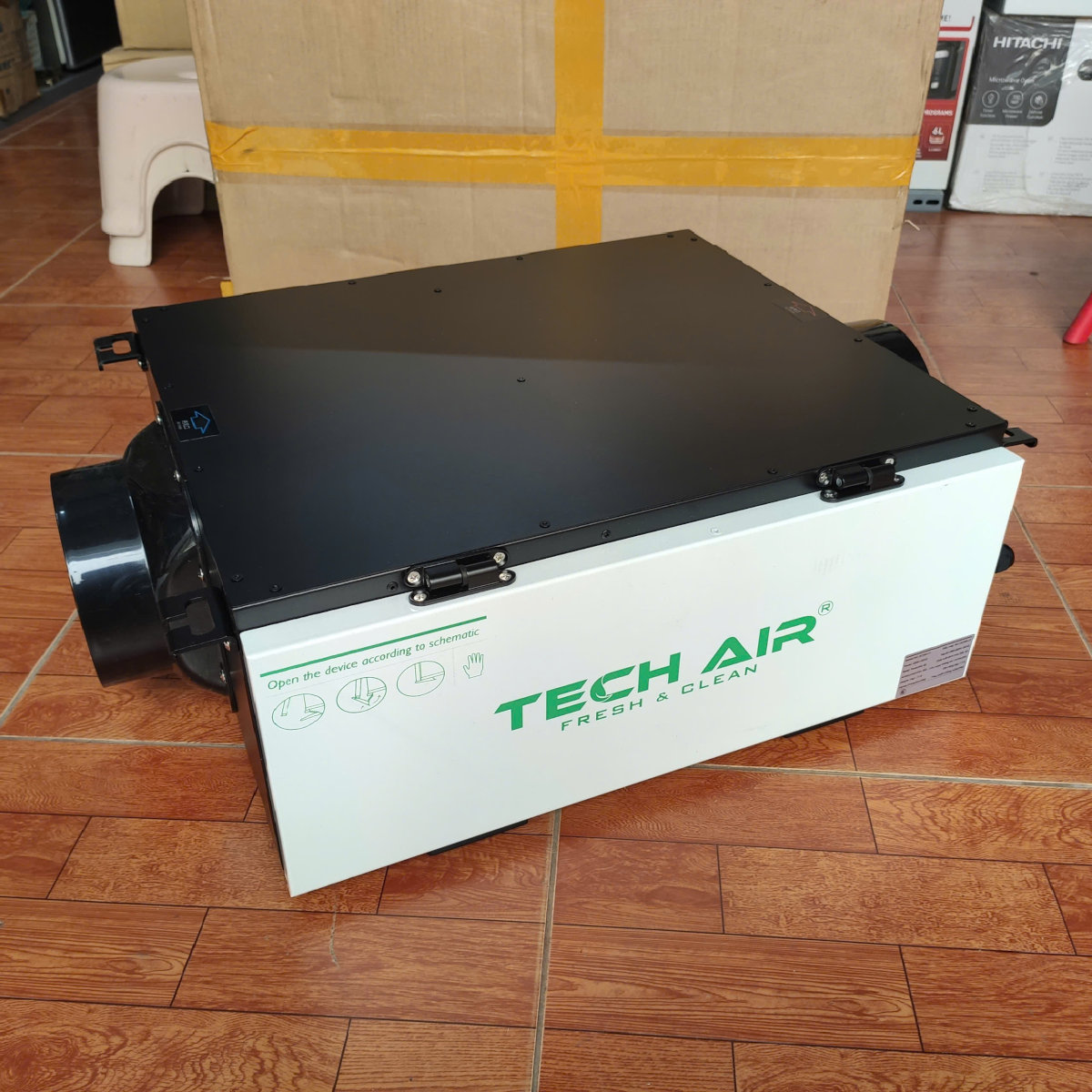 Máy cấp khí tươi Tech Air lưu lượng 350m3/h 4 cấp lọc PM2.5, Hepa công nghệ Nhật Bản - Hàng chính hãng