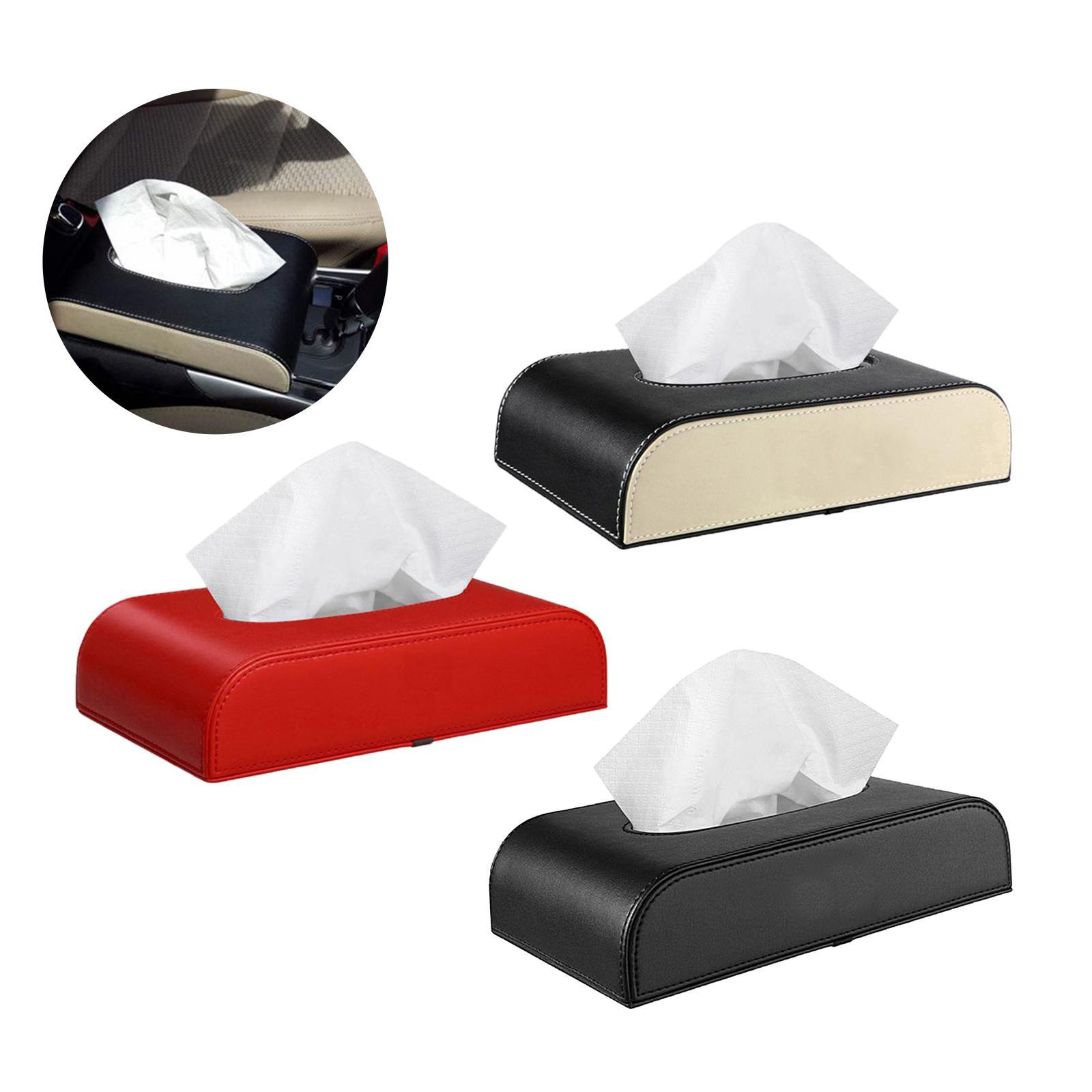 Auto PU Leather Paper Towel Case Tissue Box Paper Storage for Home Office