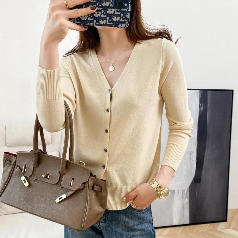 MS100 Áo khoác cardigan len nữ lông cừu mềm mịn, big size