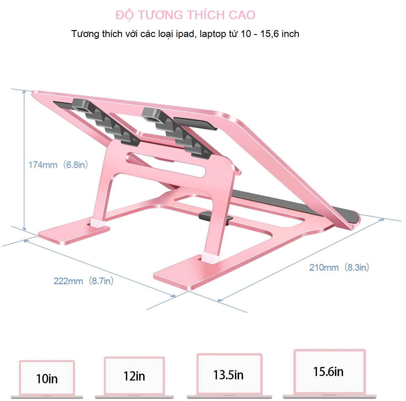 Giá Đỡ Máy Tính, Laptop, iPad, Macbook Hợp Kim Nhôm Cao Cấp. Hỗ Trợ Tản Nhiệt Chống Mỏi Cổ, Vai, Gáy. Hàng Chính Hãng Tamayoko