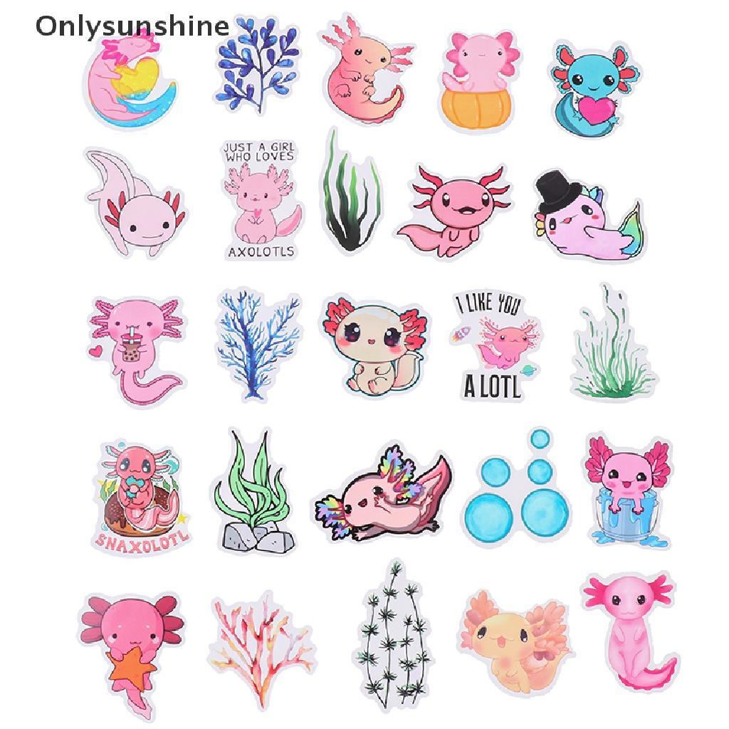 Bộ 100 Miếng Dán Hình Axolotl Động Vật Graffiti Dễ Thương Trang Trí Laptop / Trẻ Em