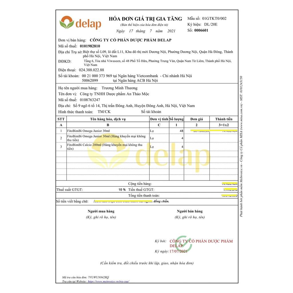 FITOBIMBI Omega Junior - Phát Triển Trí Não,Tăng Cường Miễn Dịch,Tốt Cho Mắt