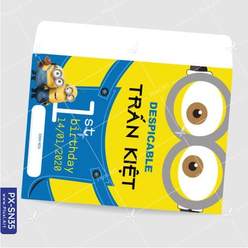Thiệp thôi nôi – sinh nhật theo yêu cầu Pluxi